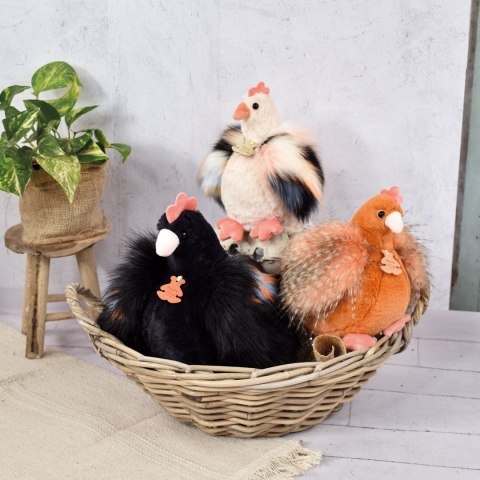 DOUDOU - przytulanka kurka Poulette, Histoire d'Ours, 28 cm, czarna