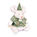 DOUDOU - przytulanki myszki świąteczne Boule de Neige, Doudou et Compagnie, 15 cm, 6 szt. ZESTAW
