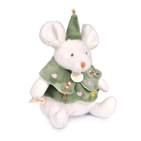 DOUDOU - przytulanki myszki świąteczne Boule de Neige, Doudou et Compagnie, 15 cm, 6 szt. ZESTAW
