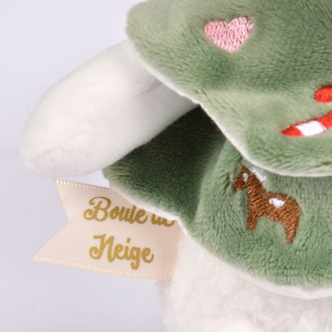 DOUDOU - przytulanki myszki świąteczne Boule de Neige, Doudou et Compagnie, 15 cm, 6 szt. ZESTAW