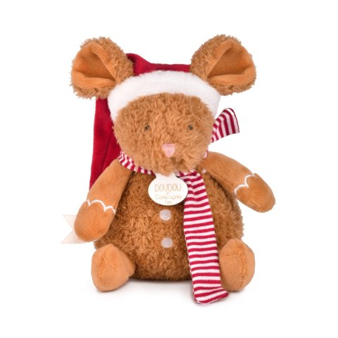 DOUDOU - przytulanki myszki świąteczne Boule de Neige, Doudou et Compagnie, 15 cm, 6 szt. ZESTAW