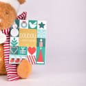 DOUDOU - przytulanki myszki świąteczne Boule de Neige, Doudou et Compagnie, 15 cm, 6 szt. ZESTAW