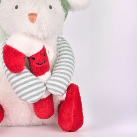 DOUDOU - przytulanki myszki świąteczne Boule de Neige, Doudou et Compagnie, 15 cm, 6 szt. ZESTAW