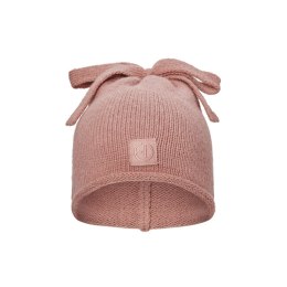 ELODIE DETAILS - czapka zimowa, Furry Knit Beanie, Rosy Bow, 0-6 m-cy
