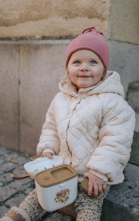 ELODIE DETAILS - czapka zimowa, Furry Knit Beanie, Rosy Bow, 2-3 lata