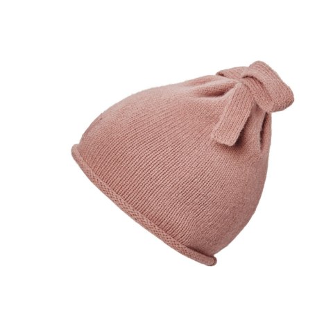 ELODIE DETAILS - czapka zimowa, Furry Knit Beanie, Rosy Bow, 3-100 lat