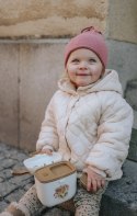 ELODIE DETAILS - czapka zimowa, Furry Knit Beanie, Rosy Bow, 6-12 m-cy