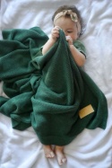 MY MEMI Kocyk bambusowy butelkowa zieleń mymemi 80x100cm