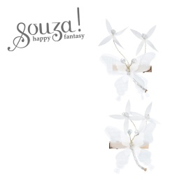 Souza! Spinki do włosów tiulowe motyle białe Keja 2 szt.