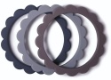 Zestaw silikonowych gryzaków bransoletka Flower Dove Gray / Steel / Stone, Mushie