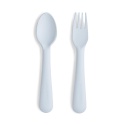 Sztućce do nauki samodzielnego jedzenia powder blue, Mushie