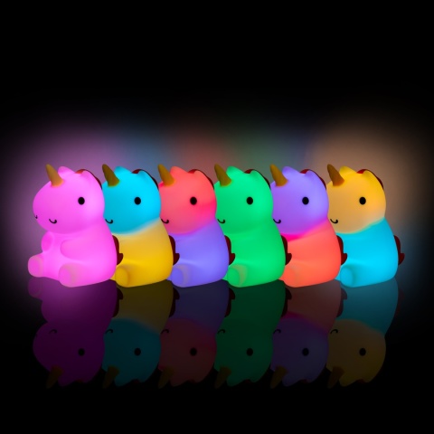 MAGGY MAGIC LED JEDNOROŻEC dziecięca lampka nocna, Ciepła biel/RGB ze ściemniaczem
