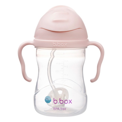 Bidon ze słomką dla dziecka, butelka na wodę 240 ml, Blush, b.box