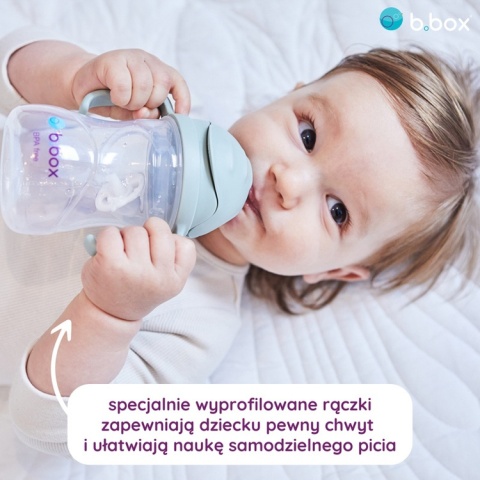 Bidon ze słomką dla dziecka, butelka na wodę 240 ml, Sage, b.box