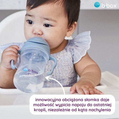 Bidon ze słomką dla dziecka, butelka na wodę 240 ml, Sage, b.box