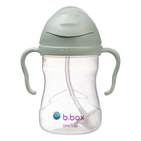 Bidon ze słomką dla dziecka, butelka na wodę 240 ml, Sage, b.box