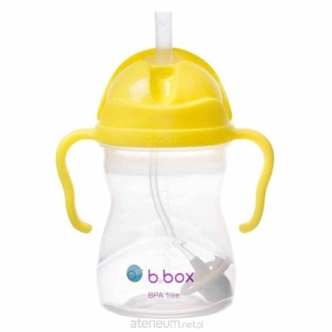 Bidon ze słomką dla dziecka, butelka na wodę 240 ml, cytrynowy, b.box