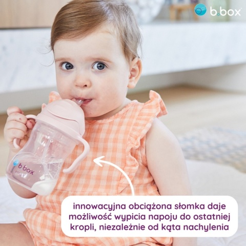 Bidon ze słomką dla dziecka, butelka na wodę 240 ml, jabłkowy, b.box