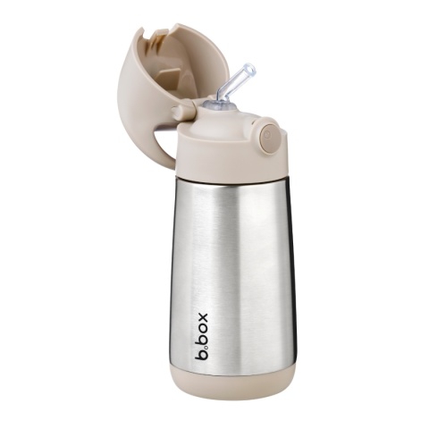 Butelka termiczna, bidon dla dziecka ze słomką 350 ml, Latte, b.box