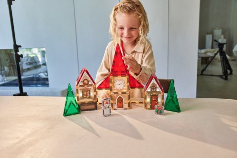 CLEVERCLIXX - klocki magnetyczne Kalendarz Adwentowy Christmas Village Advent Calendar - 46 el.