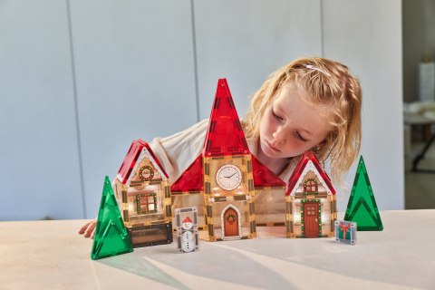CLEVERCLIXX - klocki magnetyczne Kalendarz Adwentowy Christmas Village Advent Calendar - 46 el.