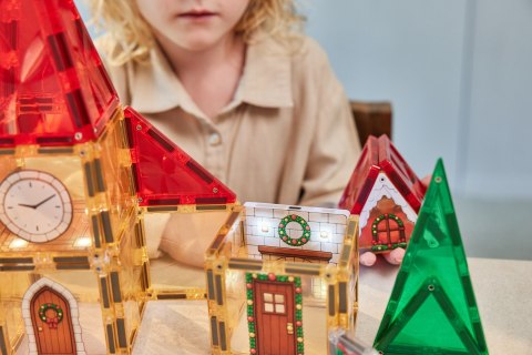 CLEVERCLIXX - klocki magnetyczne Kalendarz Adwentowy Christmas Village Advent Calendar - 46 el.