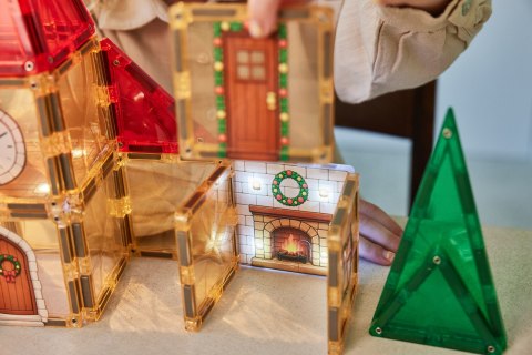 CLEVERCLIXX - klocki magnetyczne Kalendarz Adwentowy Christmas Village Advent Calendar - 46 el.
