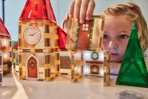 CLEVERCLIXX - klocki magnetyczne Kalendarz Adwentowy Christmas Village Advent Calendar - 46 el.