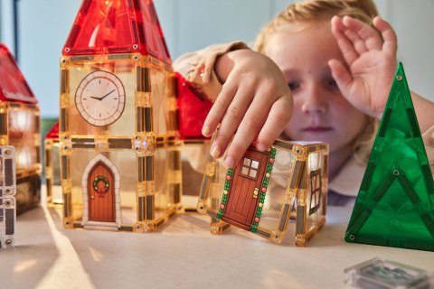 CLEVERCLIXX - klocki magnetyczne Kalendarz Adwentowy Christmas Village Advent Calendar - 46 el.