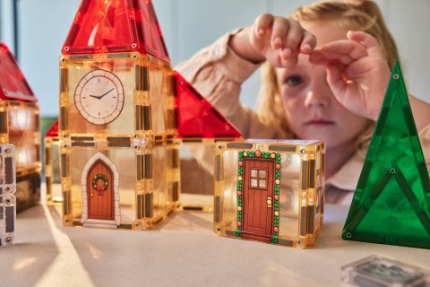 CLEVERCLIXX - klocki magnetyczne Kalendarz Adwentowy Christmas Village Advent Calendar - 46 el.
