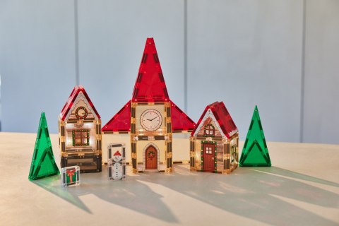 CLEVERCLIXX - klocki magnetyczne Kalendarz Adwentowy Christmas Village Advent Calendar - 46 el.