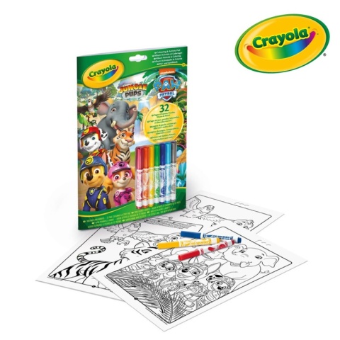 Crayola Kolorowanka dla dzieci z łamigłówkami i flamastrami Psi Patrol 3+