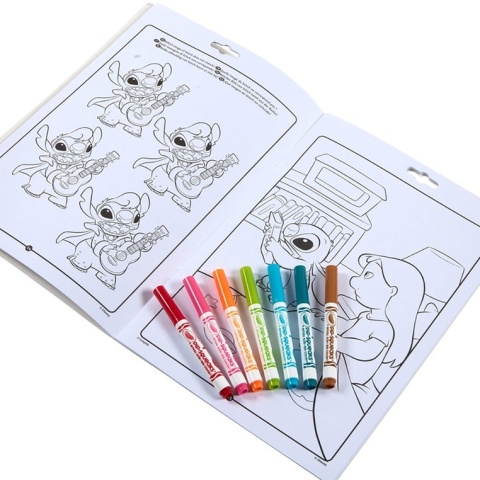 Crayola Kolorowanka dla dzieci z łamigłówkami i flamastrami Lilo i Stitch 3+