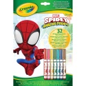 Crayola Kolorowanka dla dzieci z łamigłówkami i flamastrami Spidey i super-kumple 3+