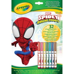 Crayola Kolorowanka dla dzieci z łamigłówkami i flamastrami Spidey i super-kumple 3+