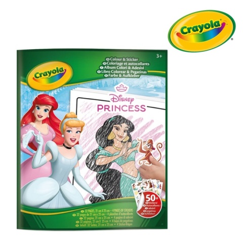 Crayola Kolorowanka dla dzieci z naklejkami Księżniczki Disneya 3+