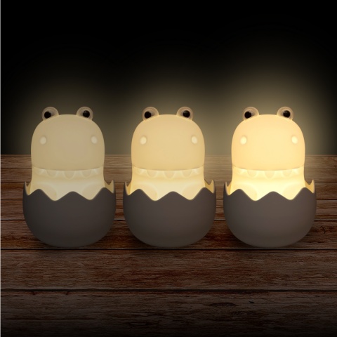 DIGGY DINO LED DINOZAUR dziecięca lampka nocna z efektem dźwiękowym, Ciepła biel/RGB ze ściemniaczem
