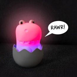 DIGGY DINO LED DINOZAUR dziecięca lampka nocna z efektem dźwiękowym, Ciepła biel/RGB ze ściemniaczem