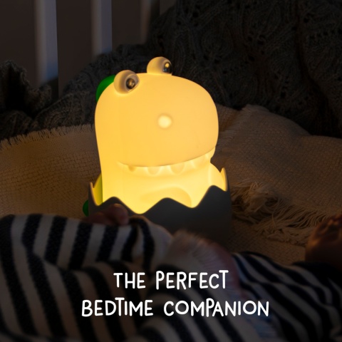 DIGGY DINO LED DINOZAUR dziecięca lampka nocna z efektem dźwiękowym, Ciepła biel/RGB ze ściemniaczem