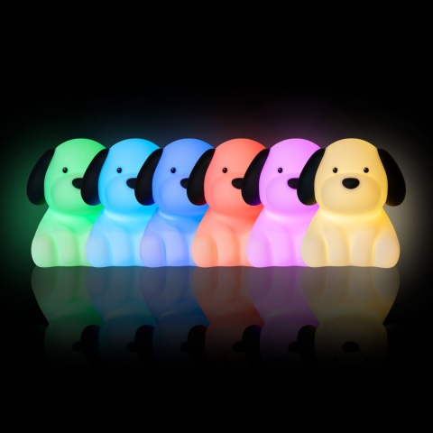 BENNY BEAGLE LED PIES dziecięca lampka nocna z funkcją Dreamlight / RGB / ciepła biel, ze ściemniaczem