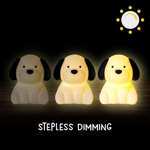 BENNY BEAGLE LED PIES dziecięca lampka nocna z funkcją Dreamlight / RGB / ciepła biel, ze ściemniaczem