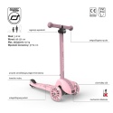 SCOOTANDRIDE Highwaykick 3S Hulajnoga z systemem sterowania 2w1 i kółkami LED składana 3+ Rose