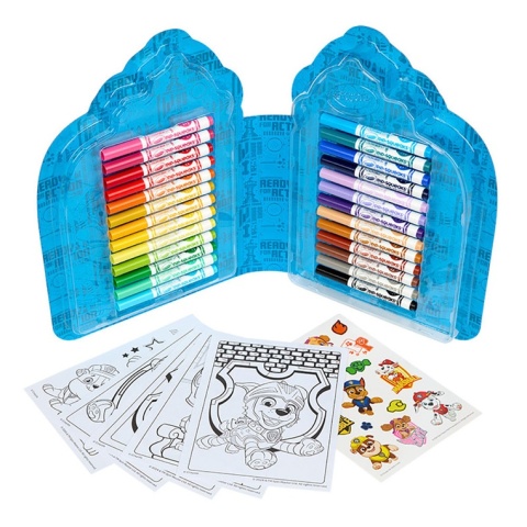 Crayola Zestaw artystyczny (kolorowanki dla dzieci, naklejki i flamastry) 47 el. Psi Patrol 4+