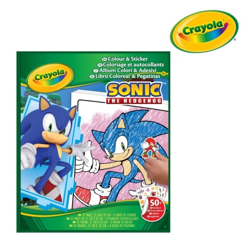 Crayola Kolorowanka dla dzieci z naklejkami Sonic 3+