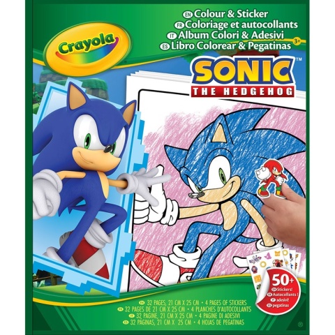 Crayola Kolorowanka dla dzieci z naklejkami Sonic 3+
