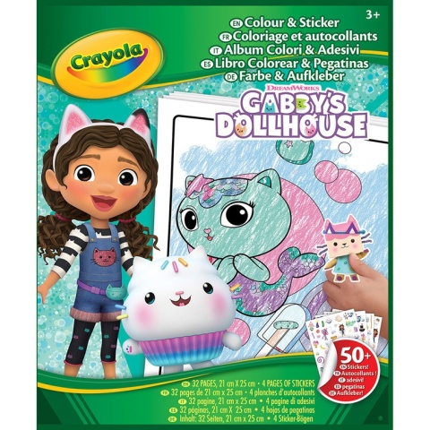 Crayola Kolorowanka dla dzieci z naklejkami Koci Domek Gabi 3+