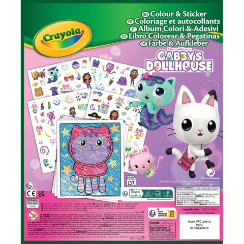 Crayola Kolorowanka dla dzieci z naklejkami Koci Domek Gabi 3+