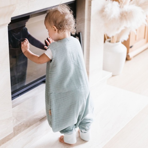 Zaffiro Śpiworek do spania z nogawkami muślinowy 0,5/1,5/2,5 TOG Malaga 1-2l/2-4l mint