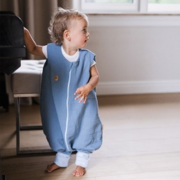 Zaffiro Śpiworek do spania z nogawkami muślinowy 0,5/1,5/2,5 TOG Malaga 1-2l/2-4l baby blue