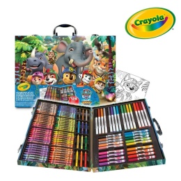 Crayola Zestaw artystyczny w walizce (kolorowanki dla dzieci, kredki świecowe, kredki ołówkowe, flamastry) 128 el. Psi Patrol 5+